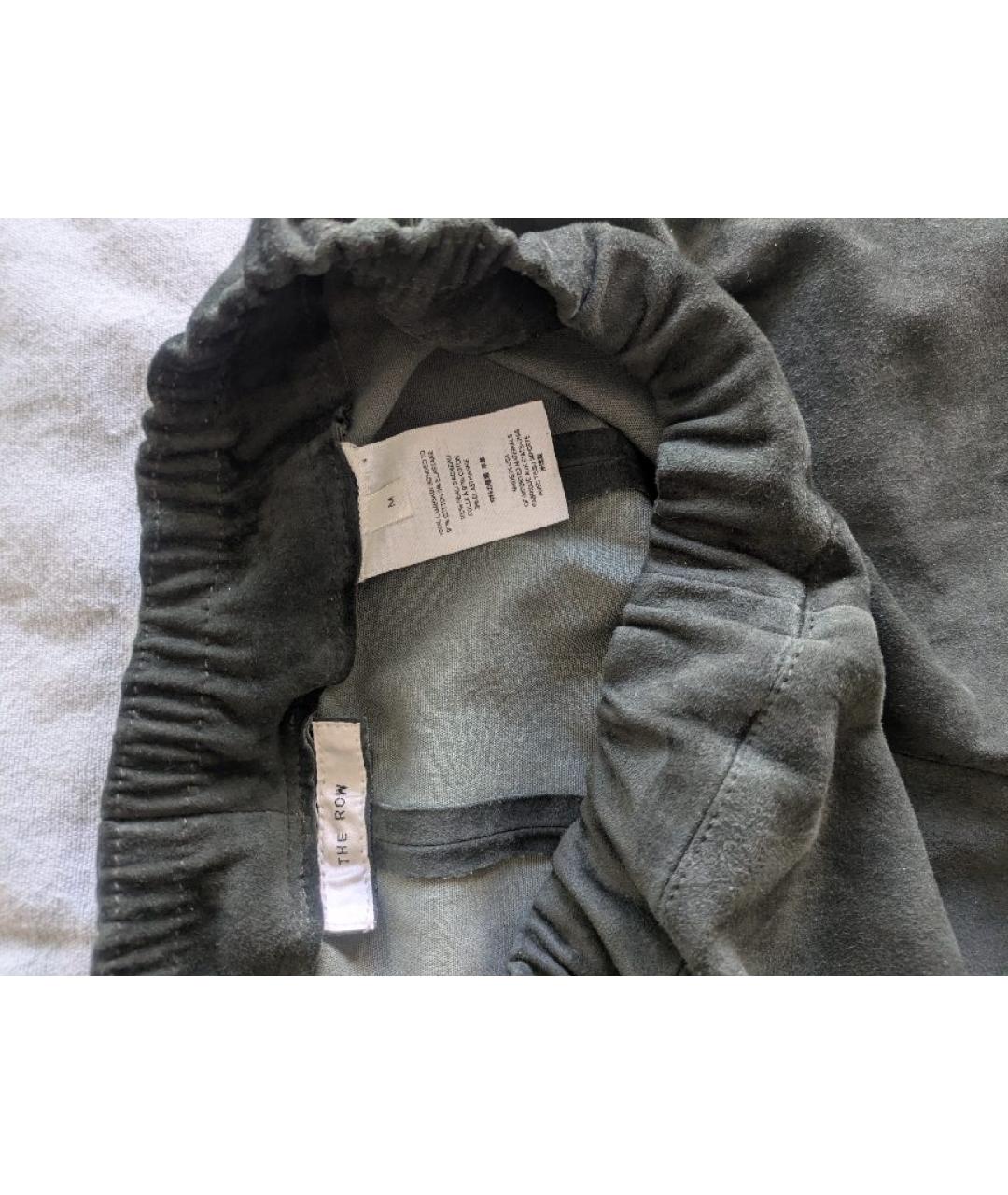 THE ROW Зеленые замшевые леггинсы и велосипедки, фото 3