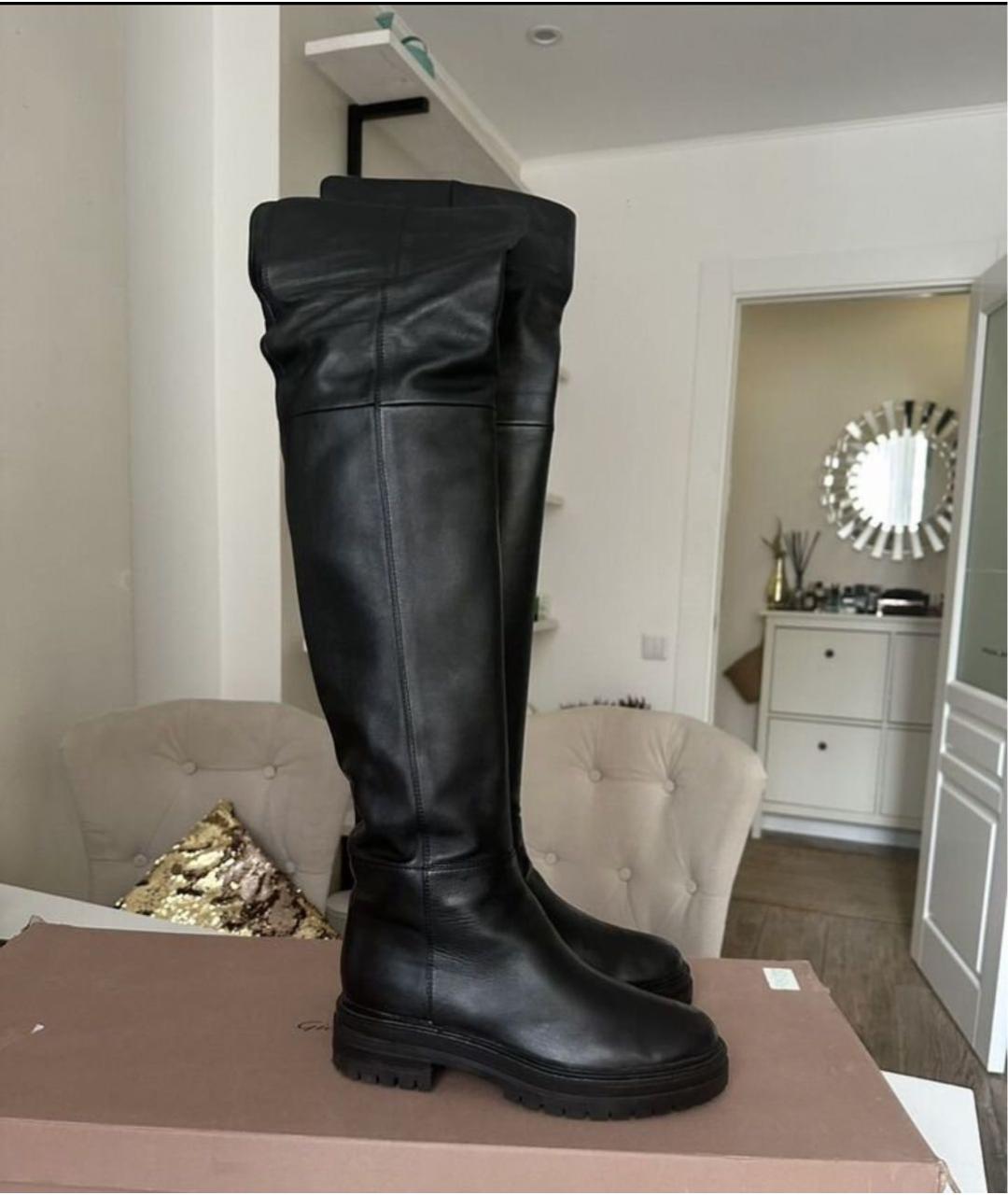 GIANVITO ROSSI Черные кожаные ботфорты, фото 7