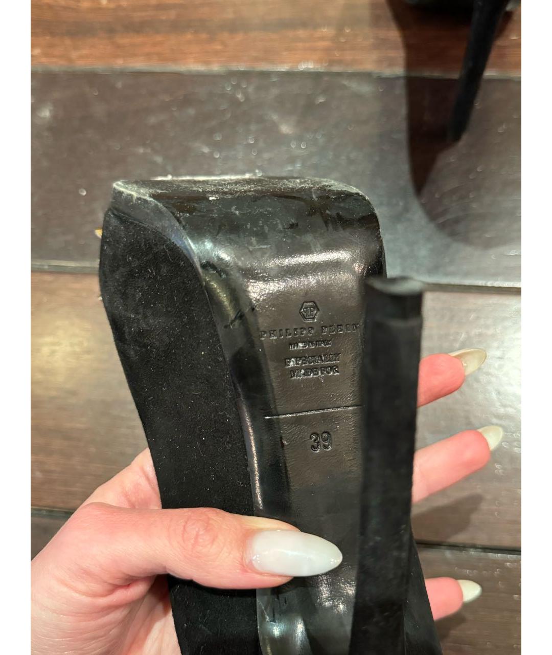 PHILIPP PLEIN Черные замшевые туфли, фото 4