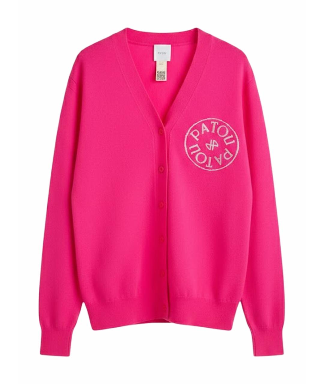 PATOU Розовый кашемировый кардиган, фото 1