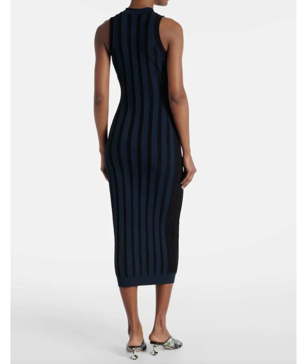 LOEWE Темно-синее вискозное повседневное платье, фото 2