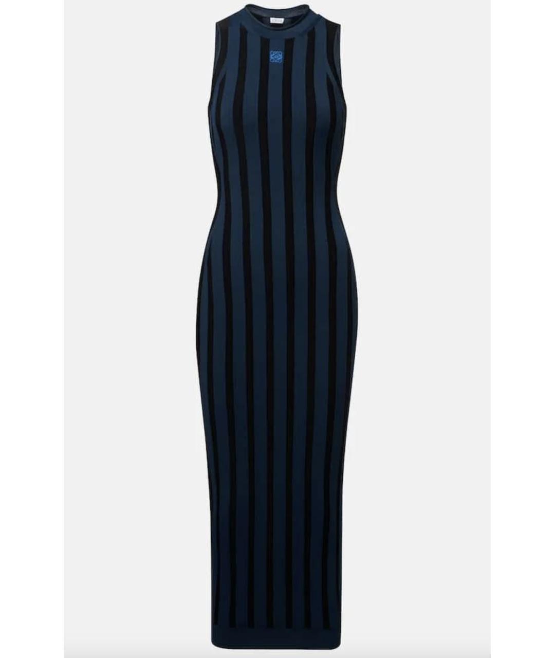 LOEWE Темно-синее вискозное повседневное платье, фото 3