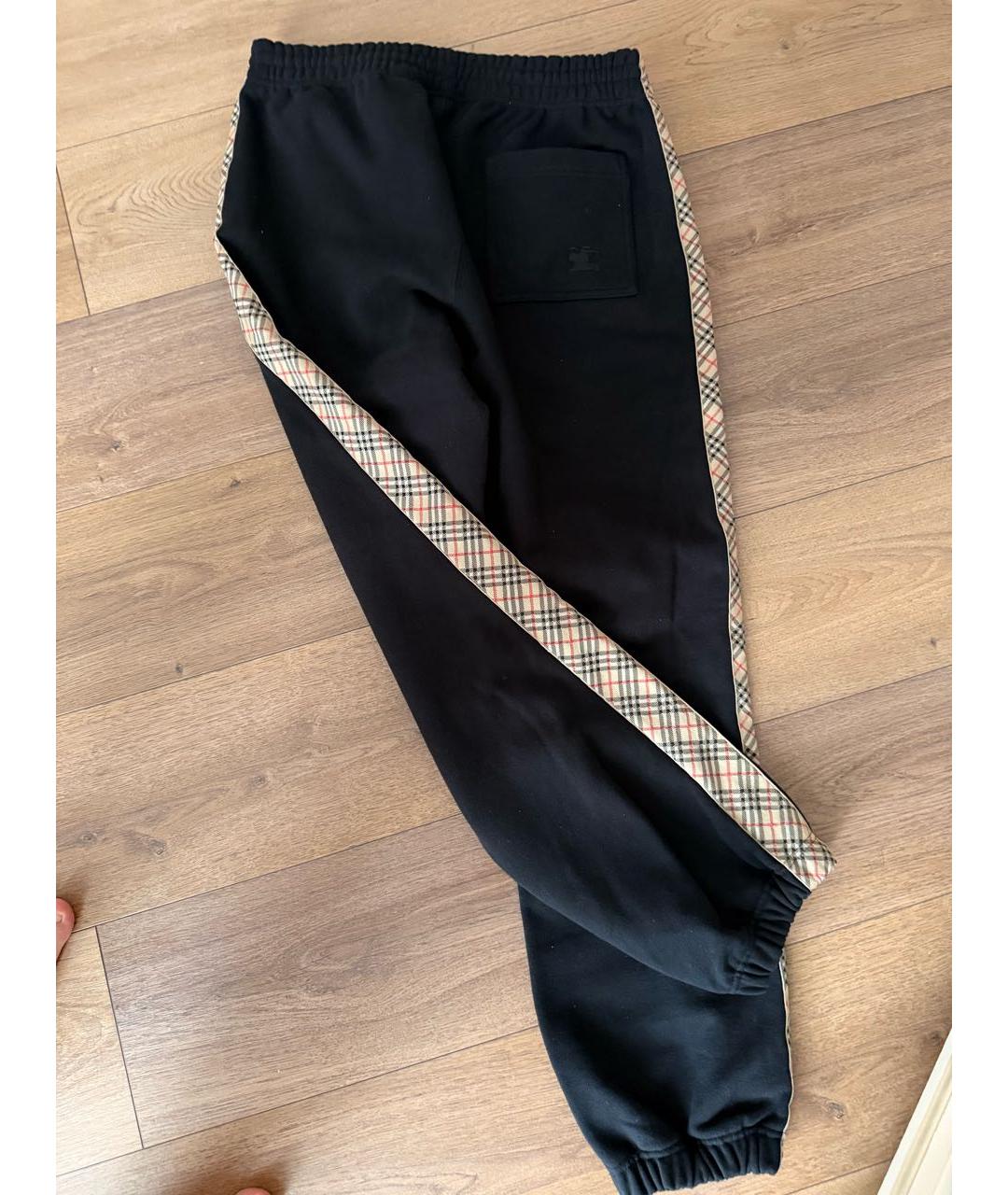 BURBERRY Черные хлопковые повседневные брюки, фото 2