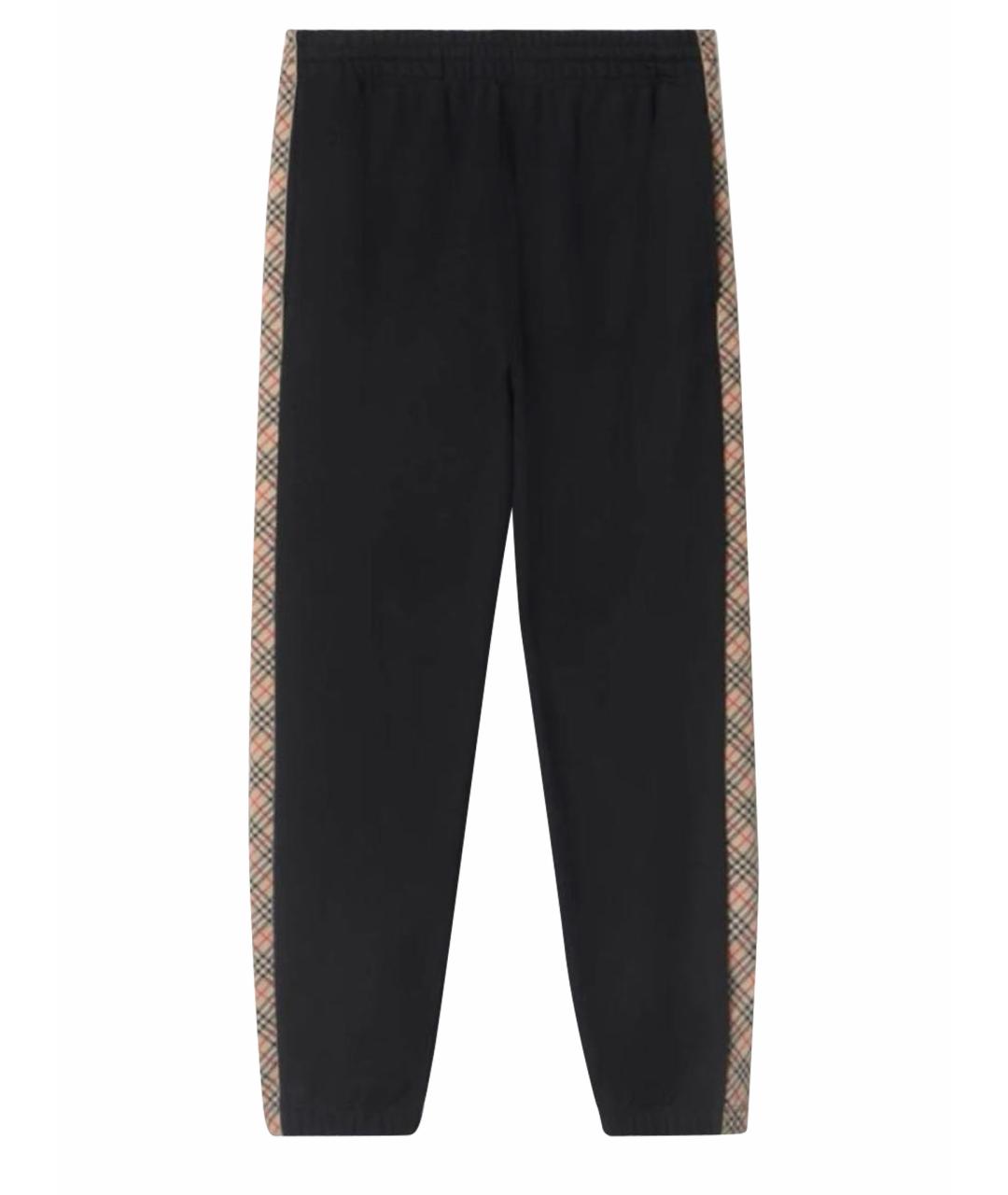 BURBERRY Черные хлопковые повседневные брюки, фото 1