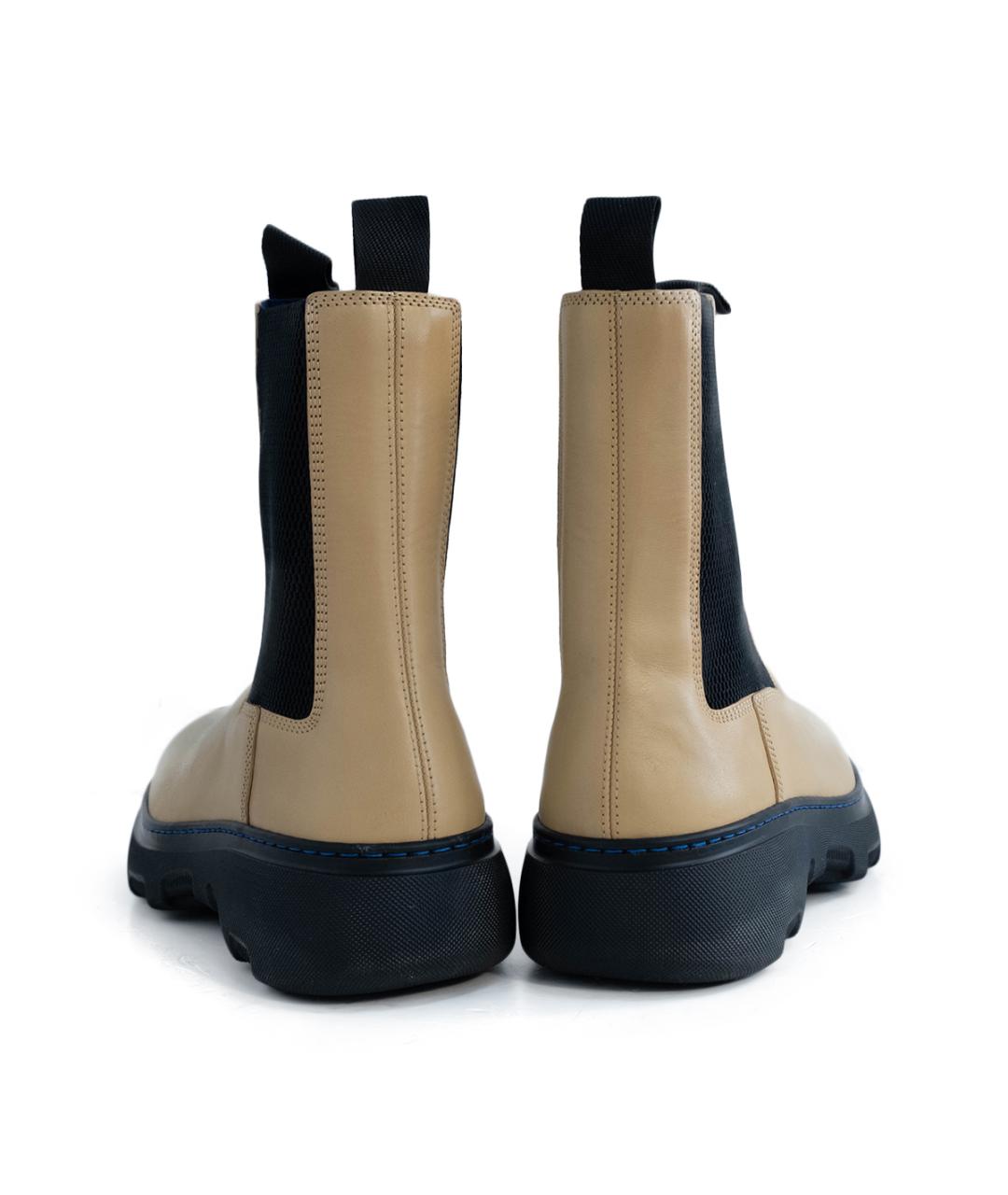 BURBERRY Бежевые кожаные ботинки, фото 5