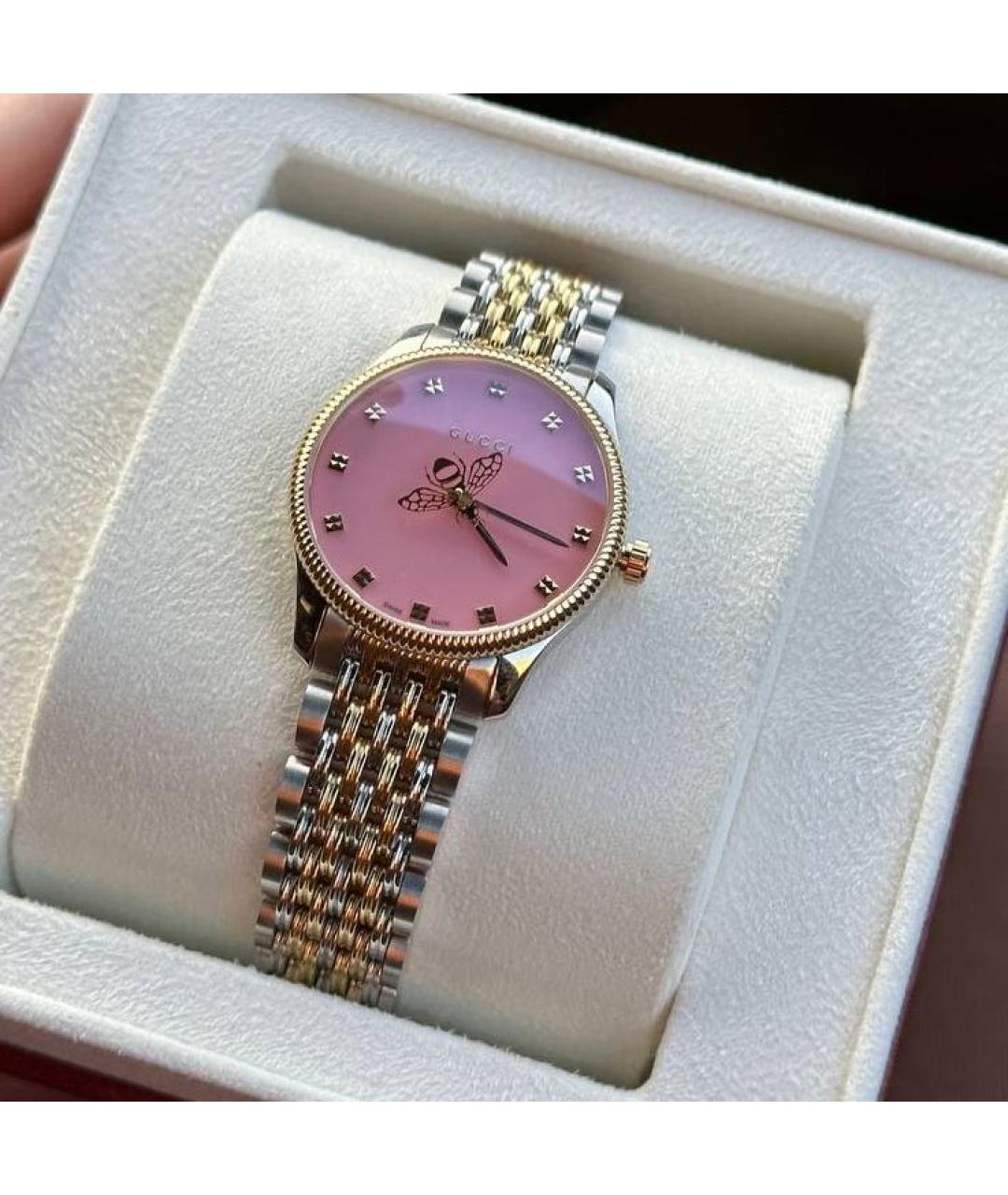 GUCCI Серебряные металлические часы, фото 4