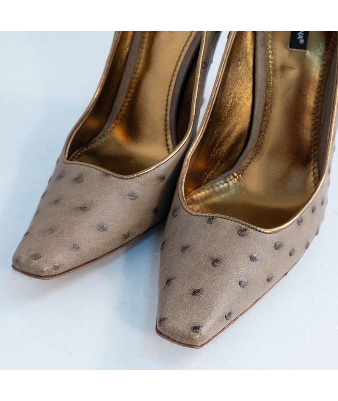 DOLCE&GABBANA Хаки кожаные туфли, фото 3