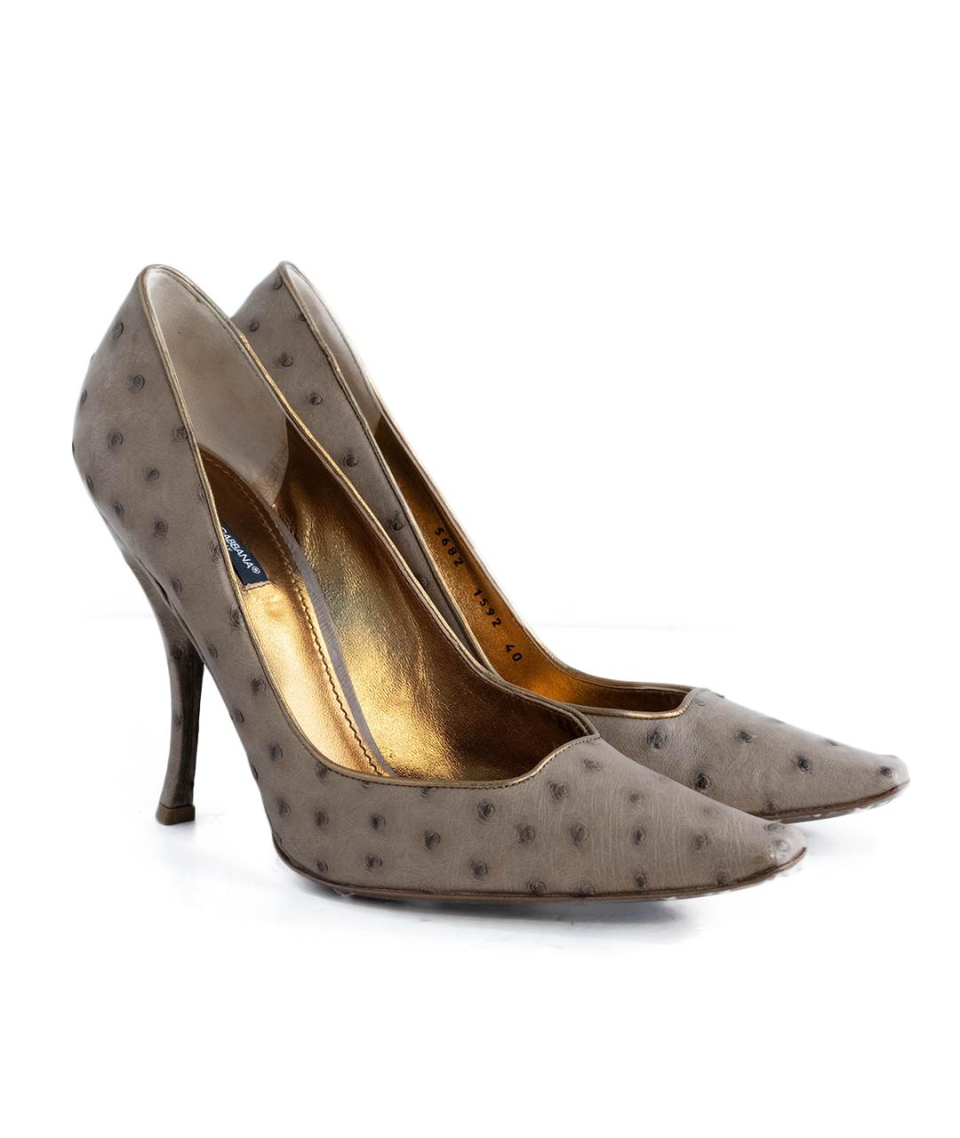 DOLCE&GABBANA Хаки кожаные туфли, фото 2