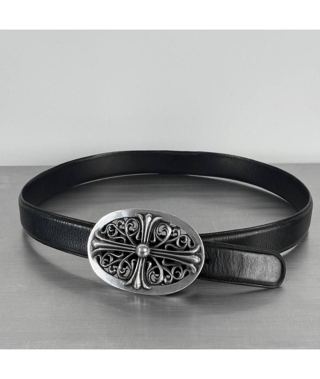 CHROME HEARTS Серебрянный кожаный ремень, фото 2