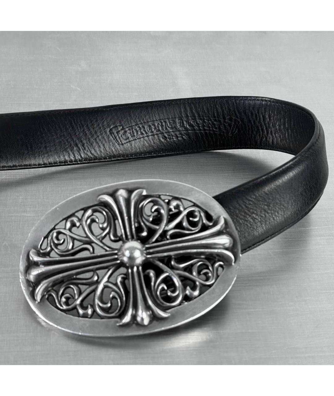 CHROME HEARTS Серебрянный кожаный ремень, фото 5
