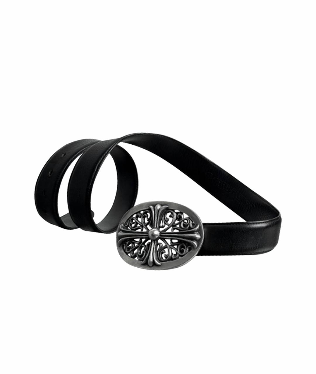 CHROME HEARTS Серебрянный кожаный ремень, фото 1