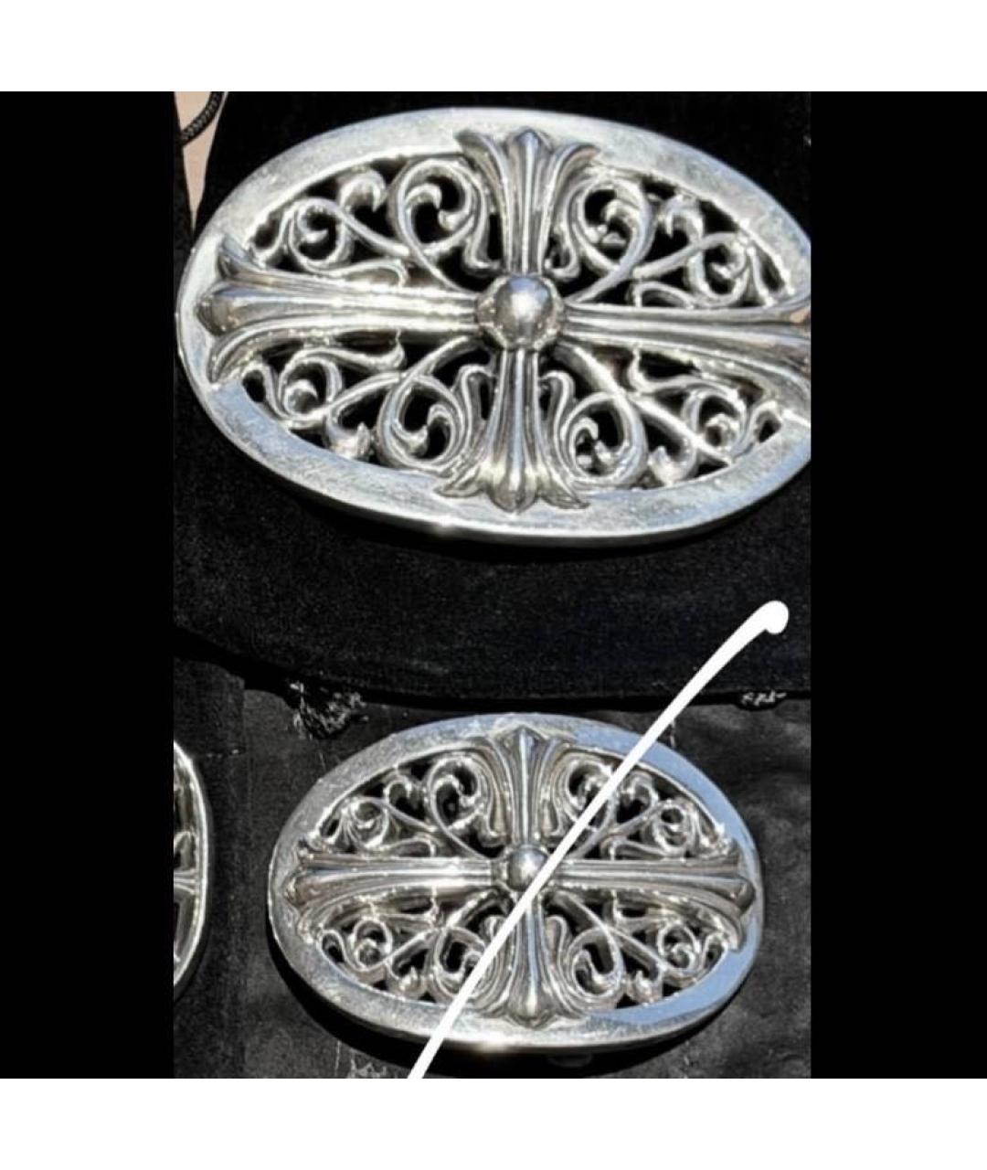 CHROME HEARTS Серебрянный кожаный ремень, фото 6