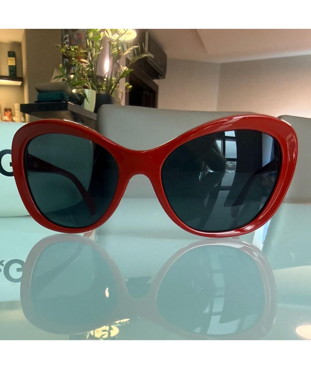 DOLCE&GABBANA Красные пластиковые солнцезащитные очки, фото 4