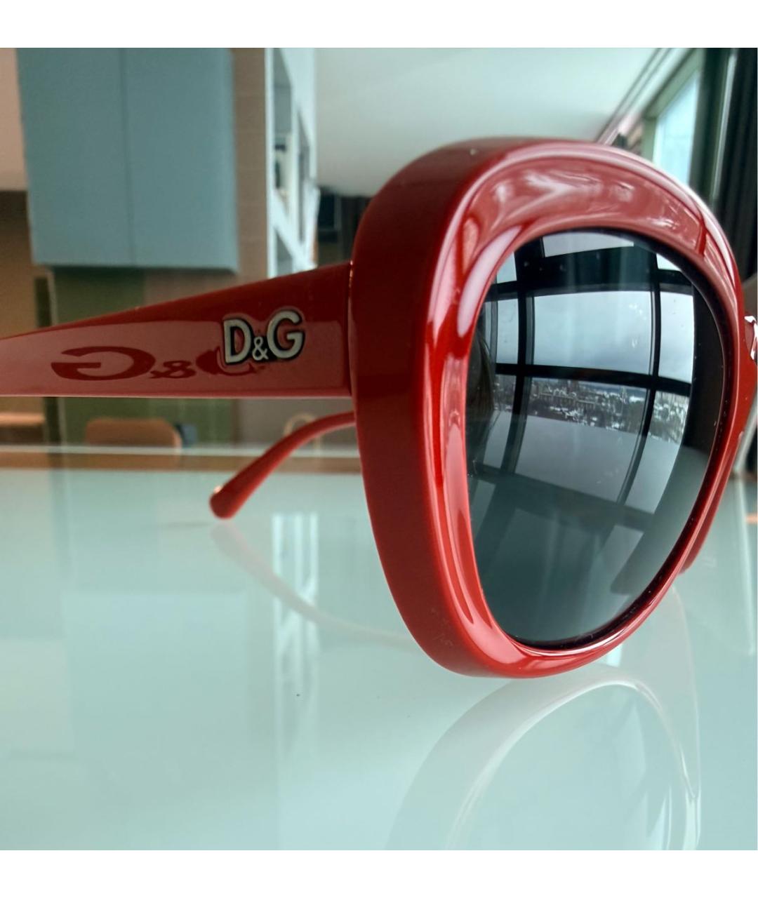 DOLCE&GABBANA Красные пластиковые солнцезащитные очки, фото 3