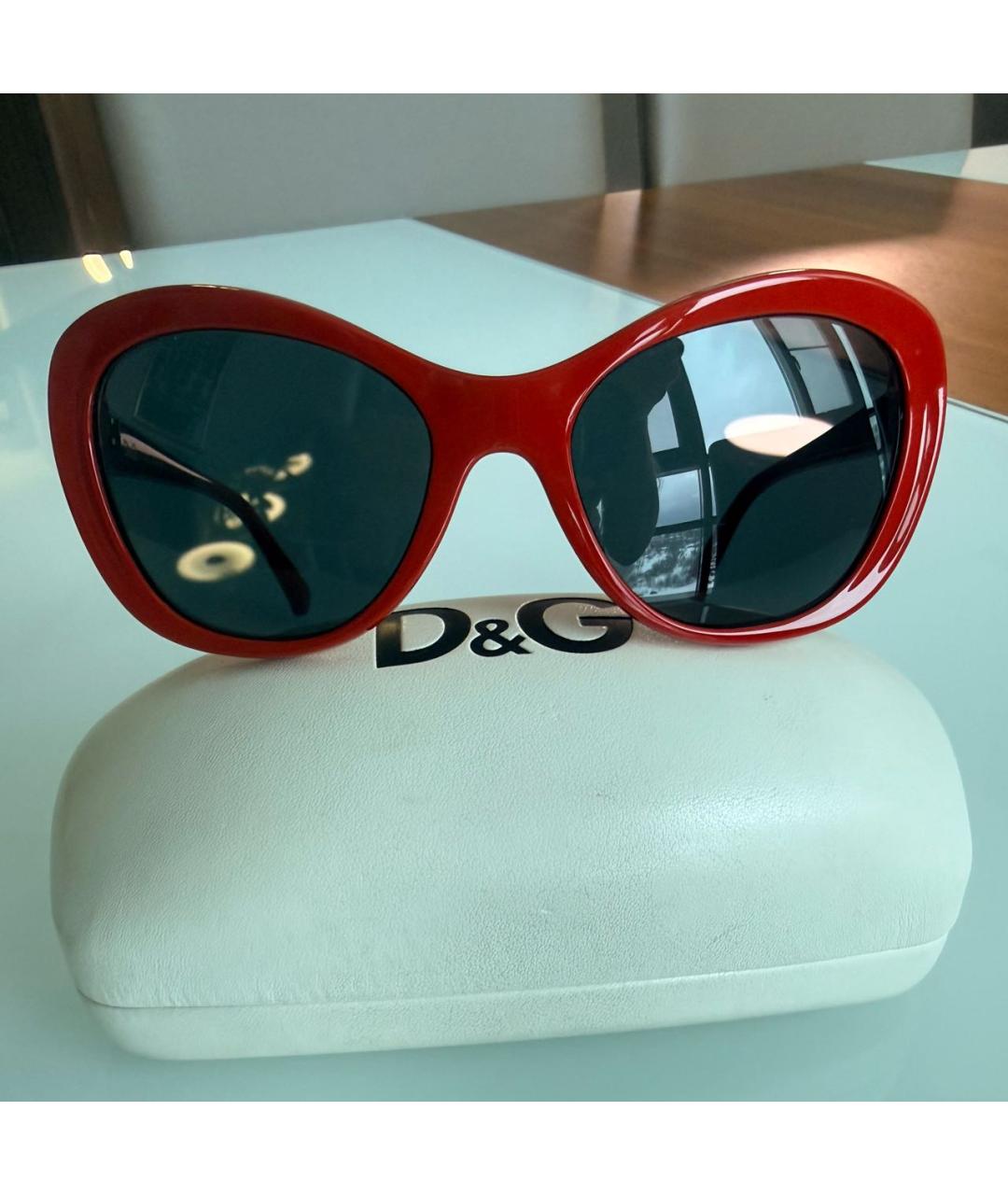 DOLCE&GABBANA Красные пластиковые солнцезащитные очки, фото 8