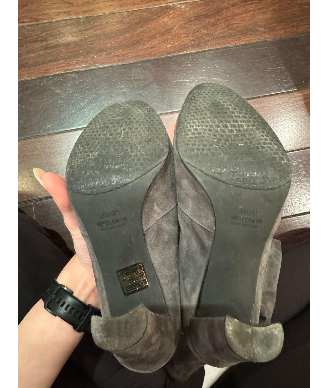 STUART WEITZMAN Серые замшевые ботфорты, фото 4