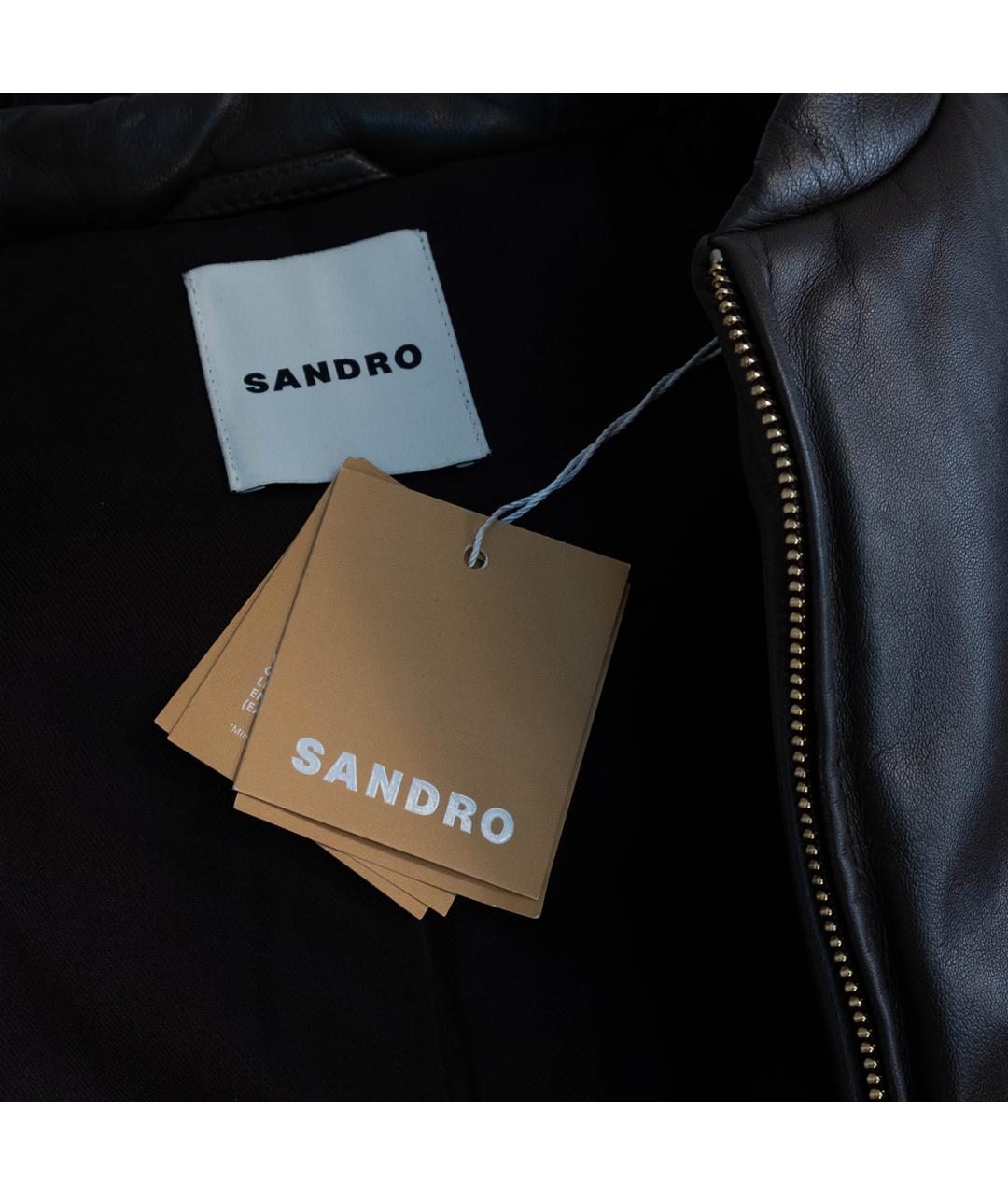 SANDRO Коричневая кожаная куртка, фото 6