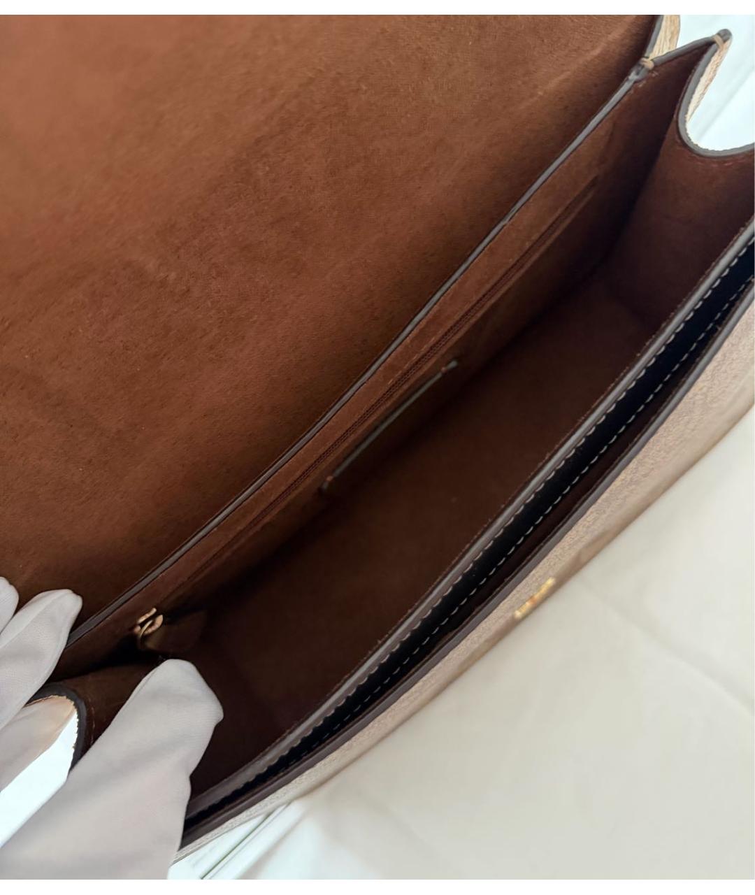 COACH Коричневая кожаная сумка через плечо, фото 6