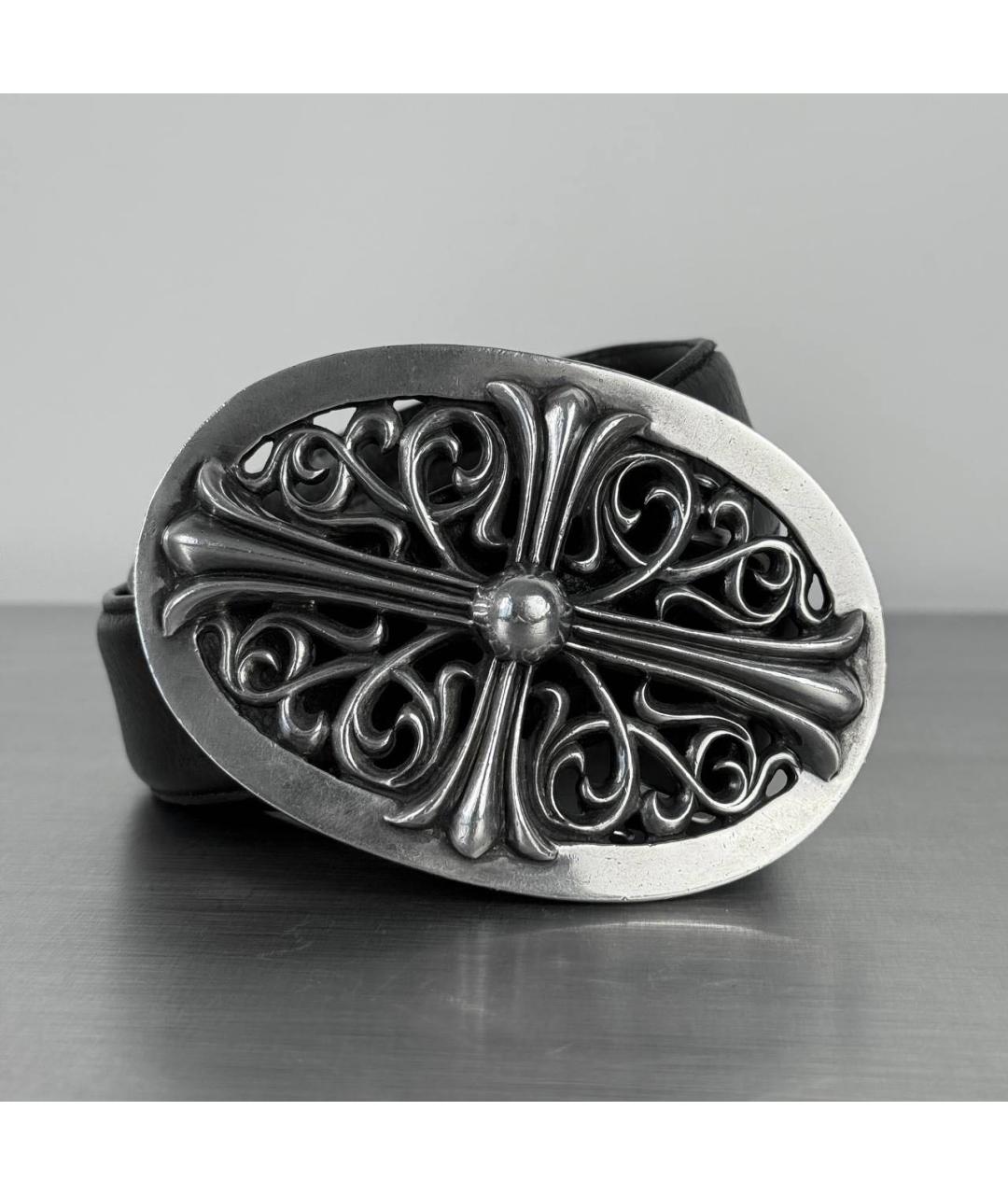 CHROME HEARTS Серебрянный кожаный ремень, фото 3