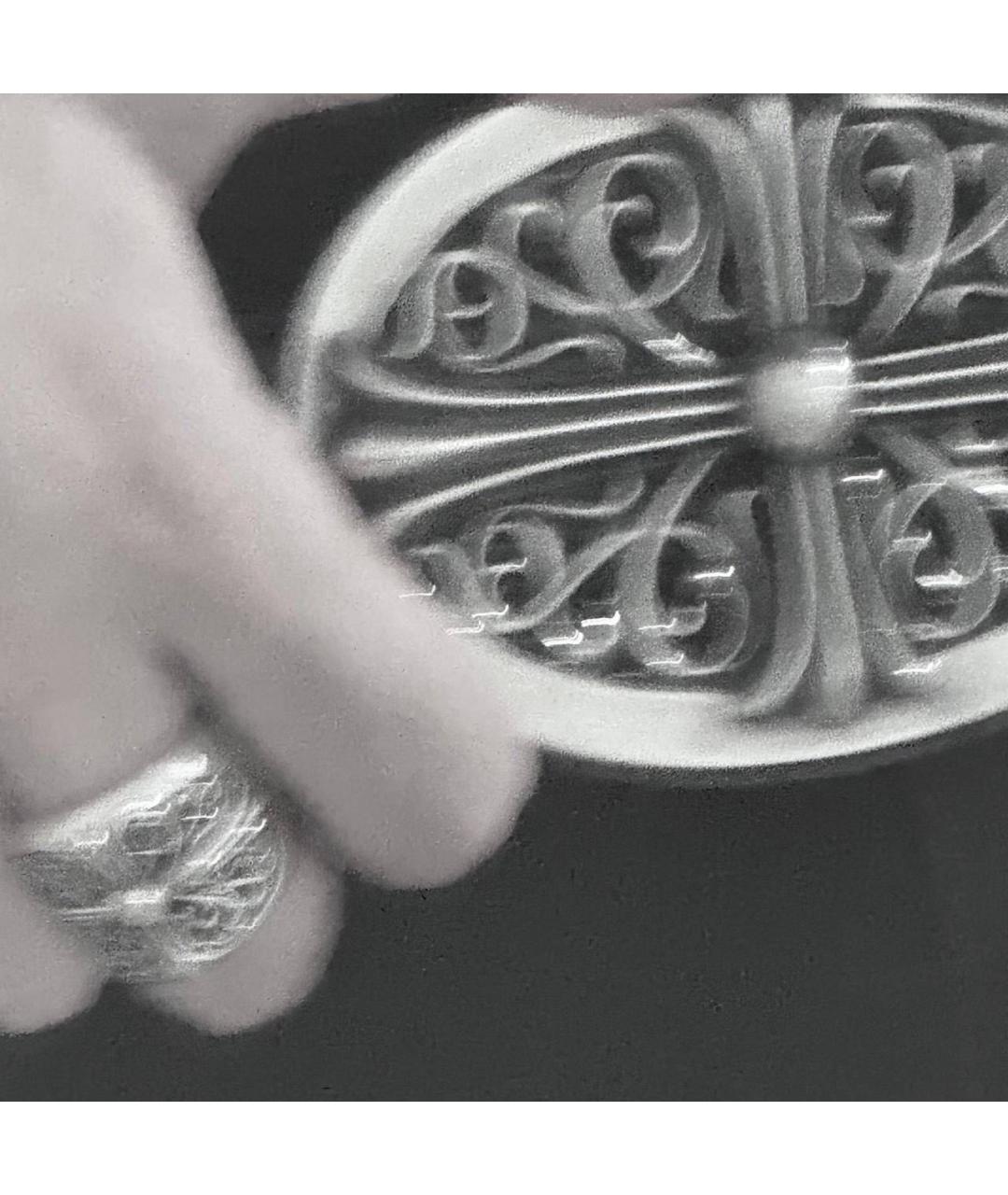 CHROME HEARTS Серебрянный кожаный ремень, фото 7