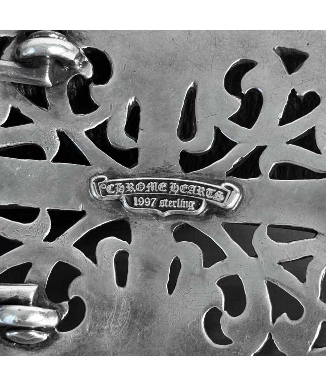 CHROME HEARTS Серебрянный кожаный ремень, фото 4