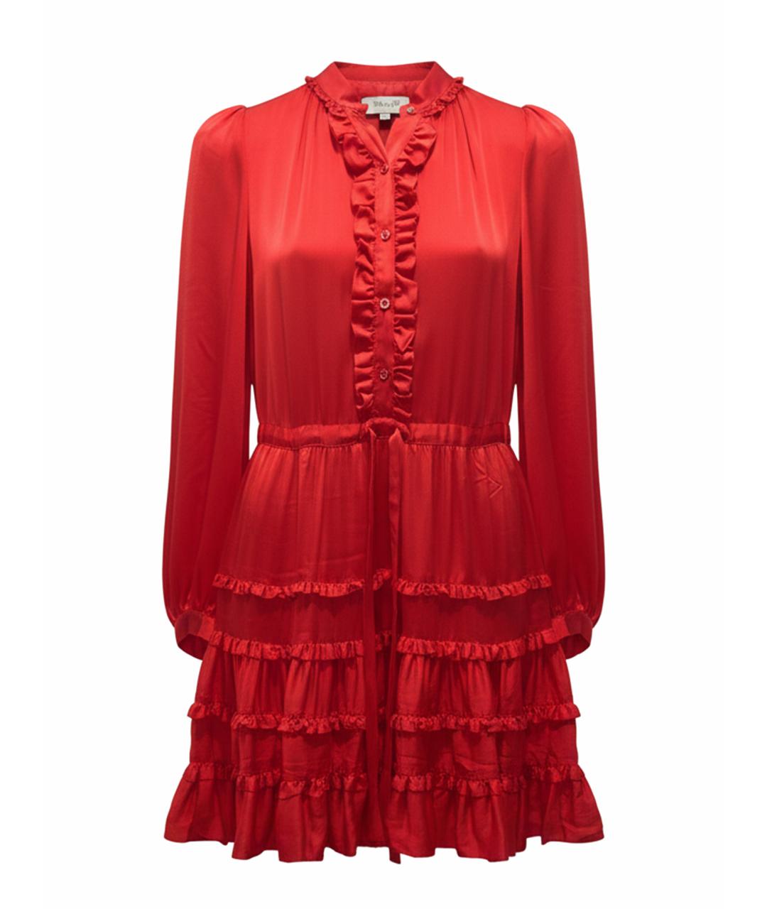 PAUL SMITH Красное шелковое коктейльное платье, фото 1