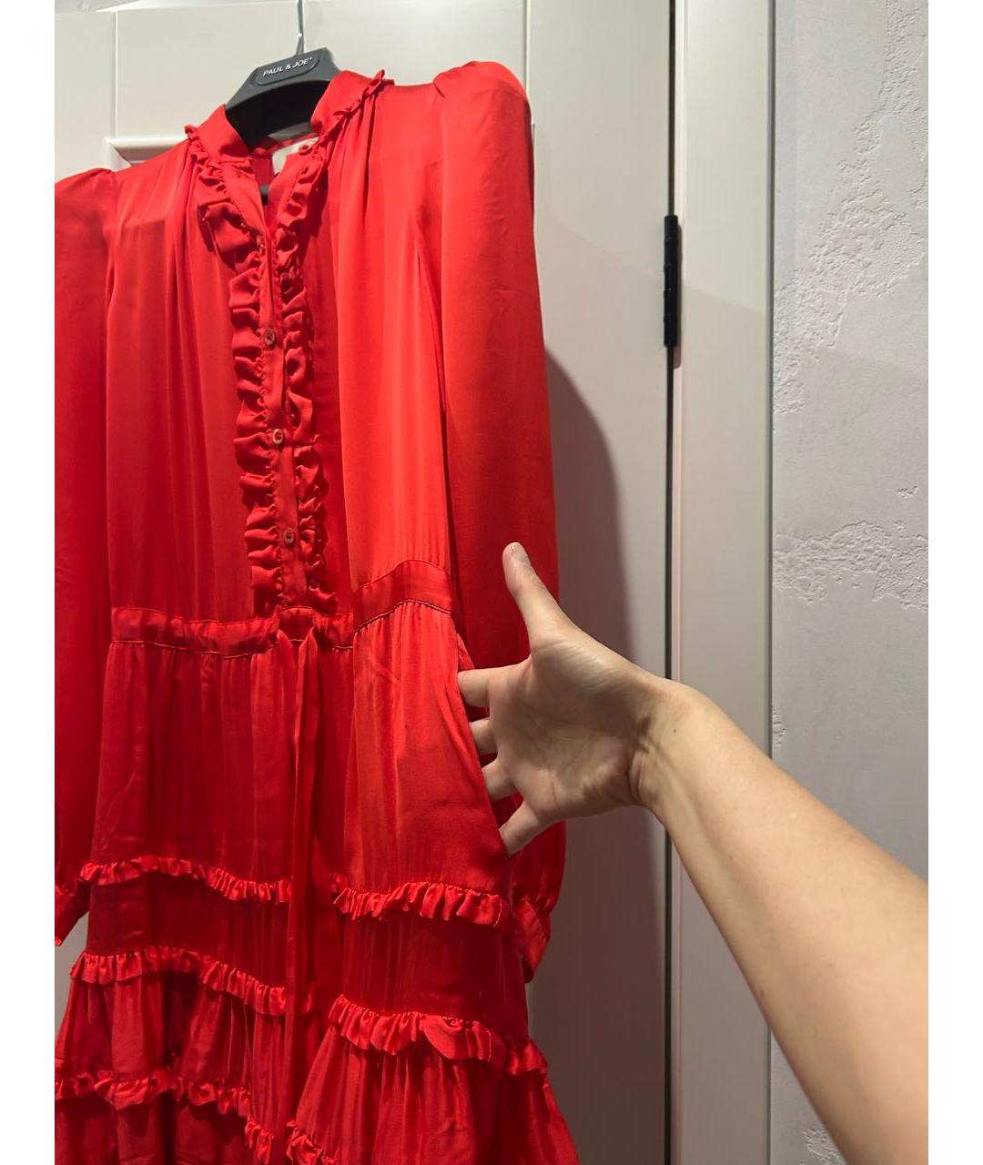 PAUL SMITH Красное шелковое коктейльное платье, фото 3
