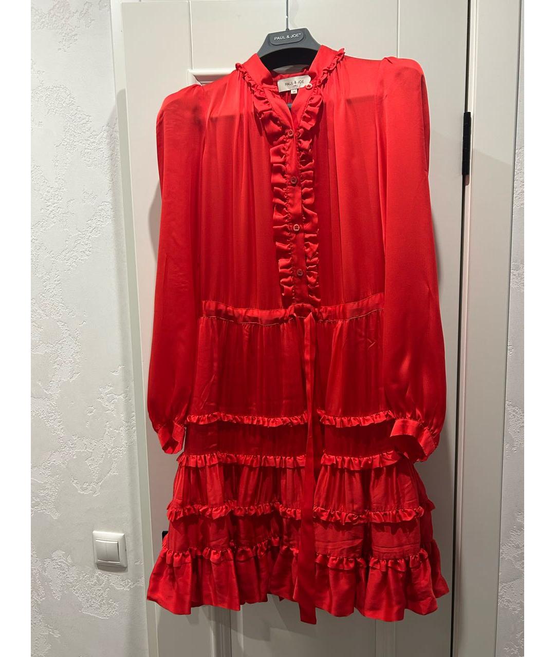 PAUL SMITH Красное шелковое коктейльное платье, фото 5