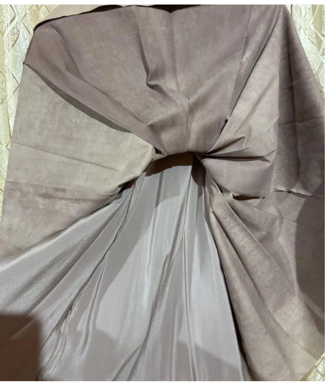 CHRISTIAN DIOR Бежевая кожаная юбка миди, фото 3