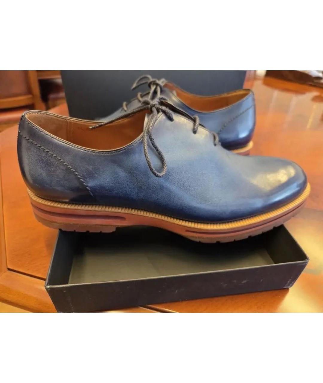 BERLUTI Темно-синие кожаные туфли, фото 8