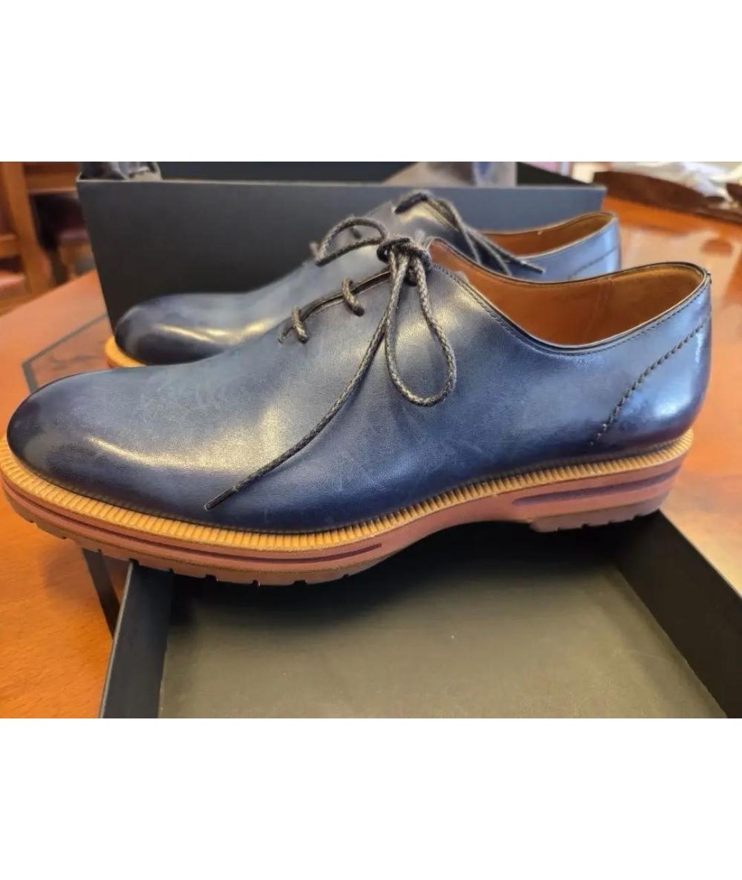 BERLUTI Темно-синие кожаные туфли, фото 7