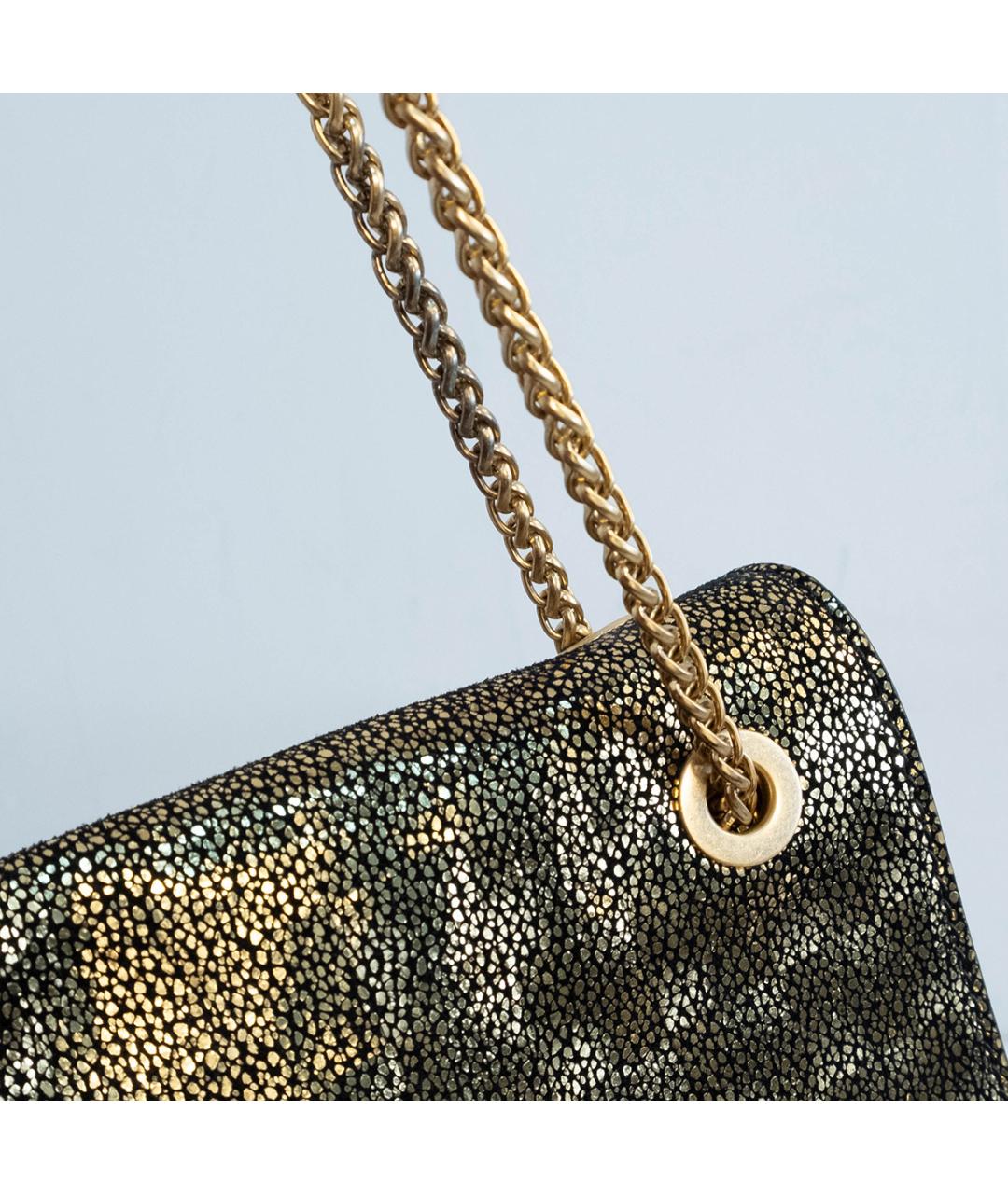 COCCINELLE Золотая кожаная сумка через плечо, фото 5