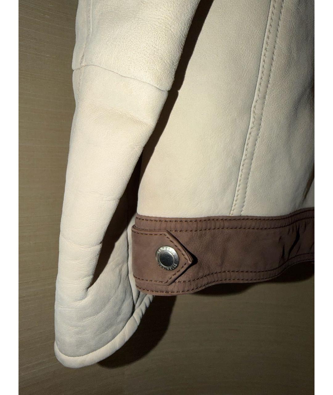 BRUNELLO CUCINELLI Бежевая кожаная дубленка, фото 5