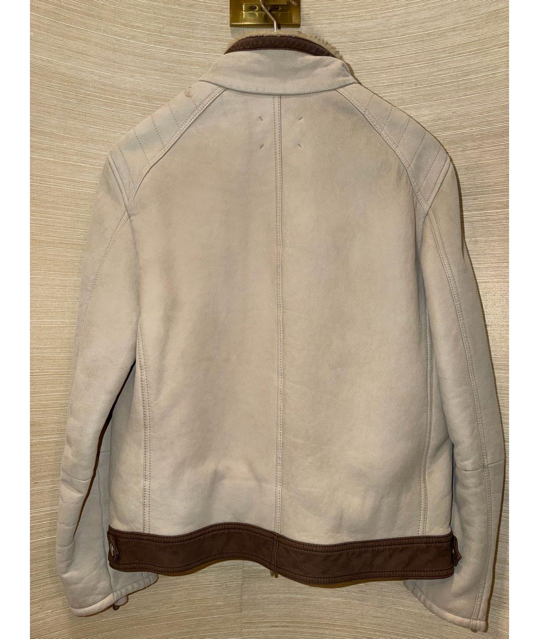 BRUNELLO CUCINELLI Бежевая кожаная дубленка, фото 2