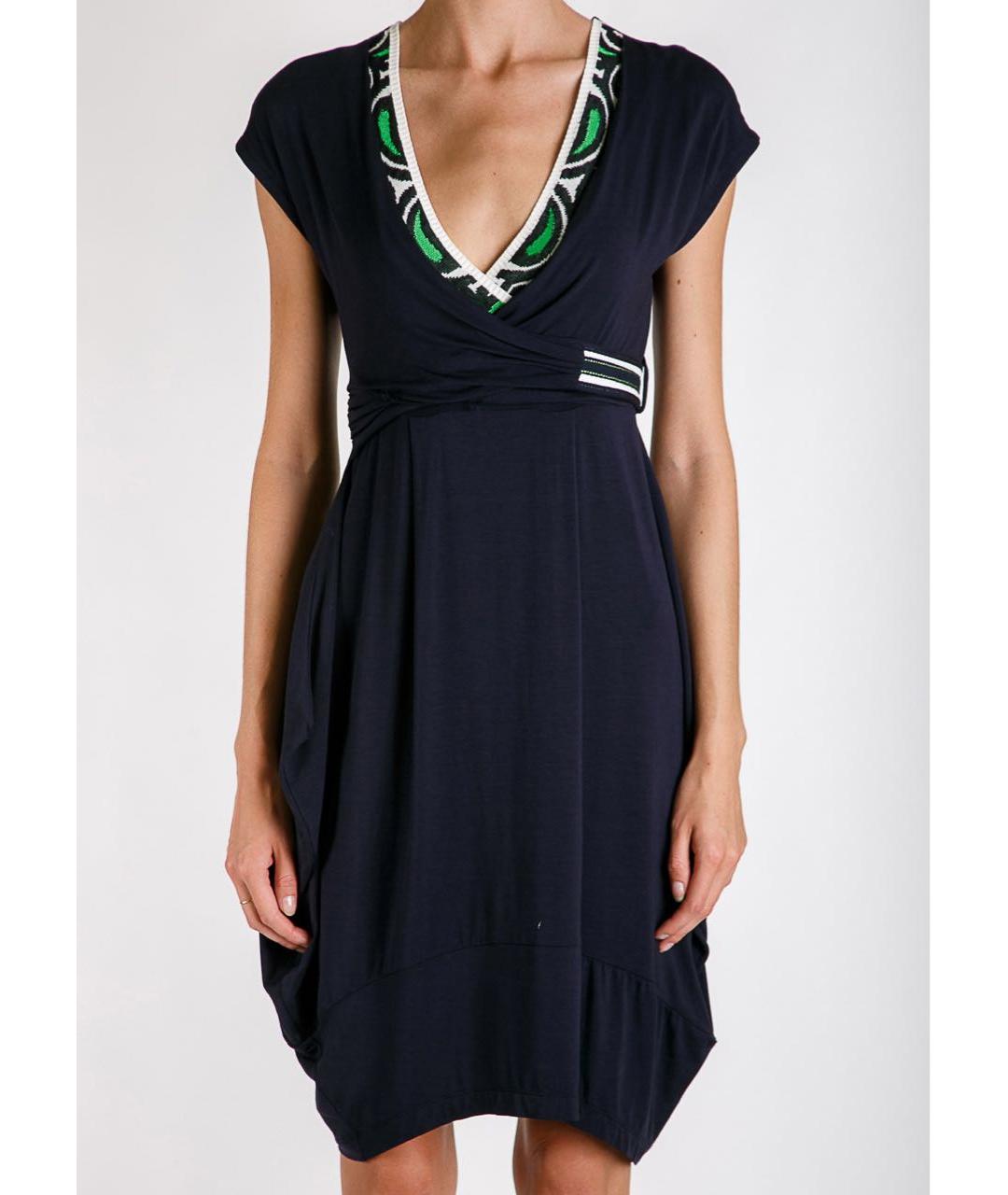ANTONIO MARRAS Темно-синее вискозное повседневное платье, фото 3