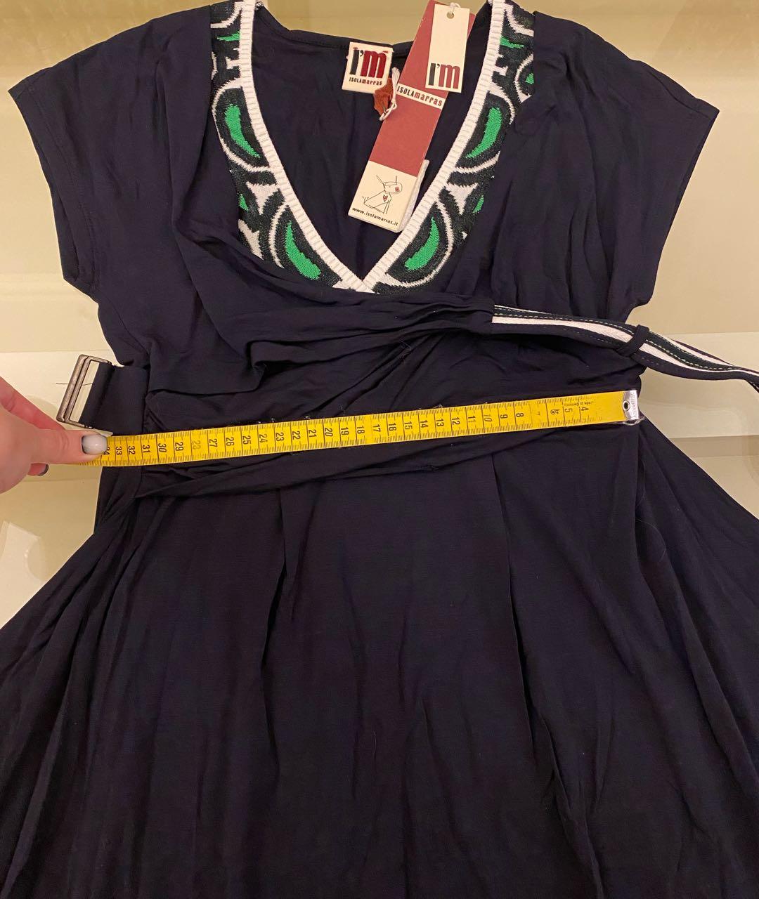 ANTONIO MARRAS Темно-синее вискозное повседневное платье, фото 7