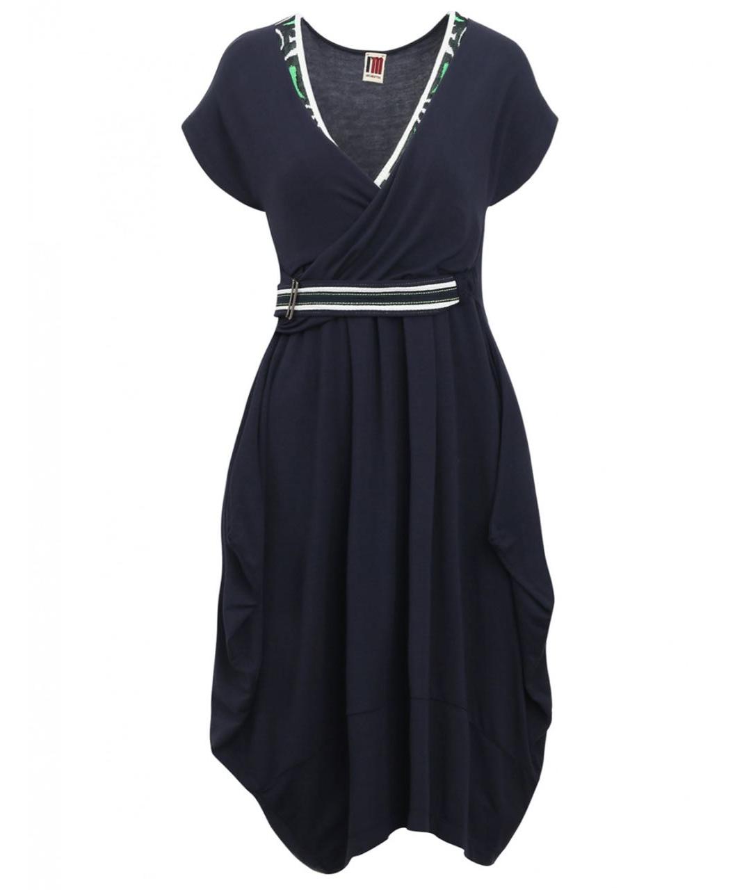 ANTONIO MARRAS Темно-синее вискозное повседневное платье, фото 9