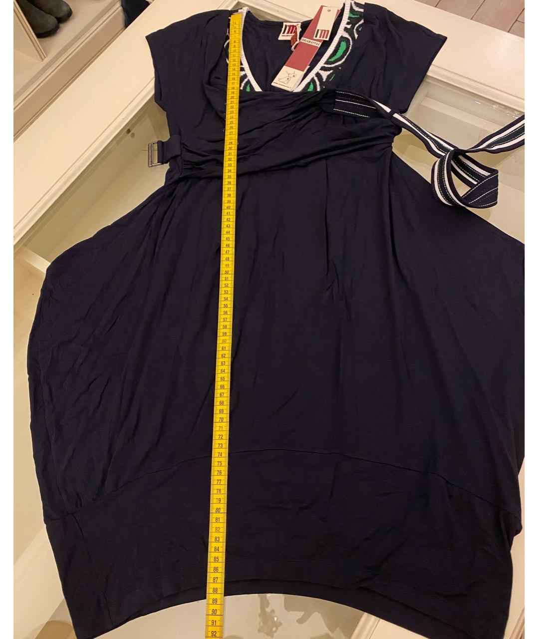 ANTONIO MARRAS Темно-синее вискозное повседневное платье, фото 8