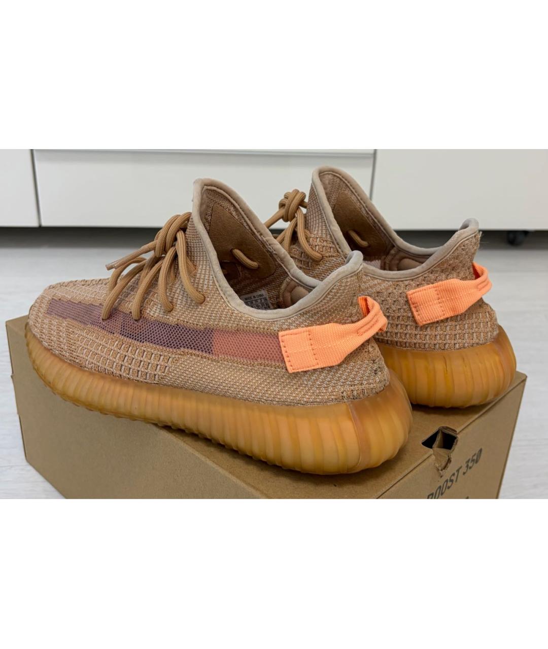 ADIDAS YEEZY Оранжевое низкие кроссовки / кеды, фото 4