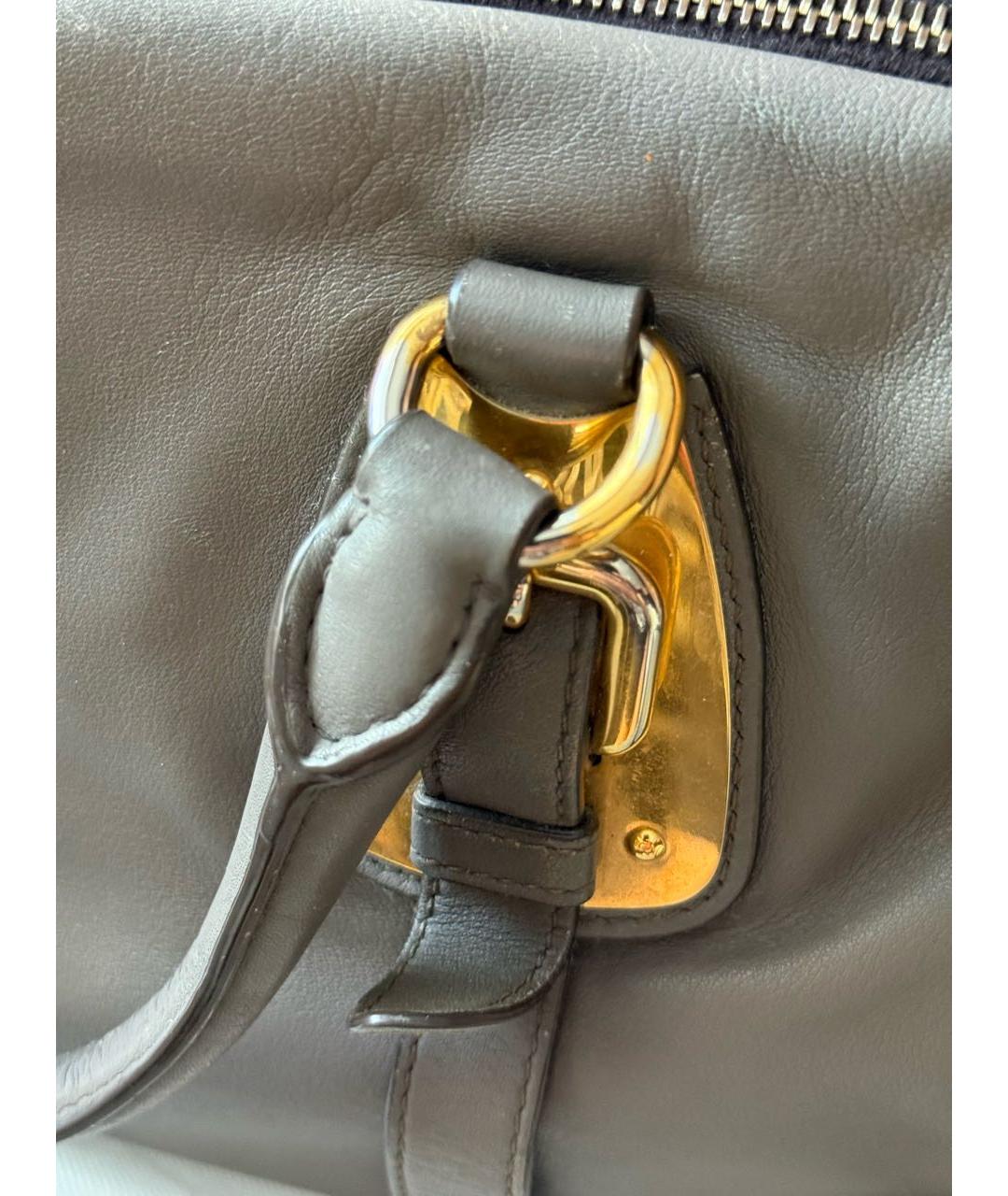 PRADA Антрацитовая кожаная сумка через плечо, фото 7