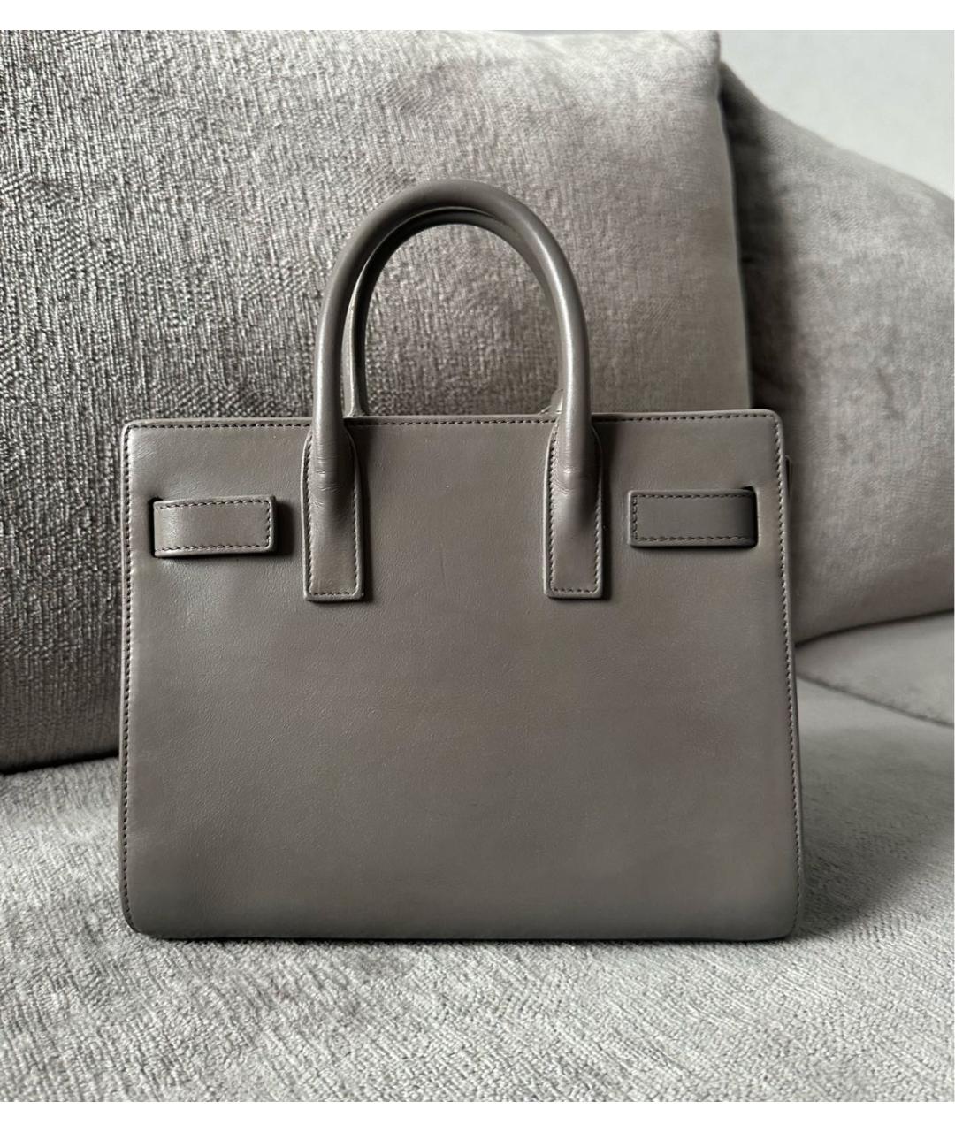 SAINT LAURENT Кожаная сумка с короткими ручками, фото 4