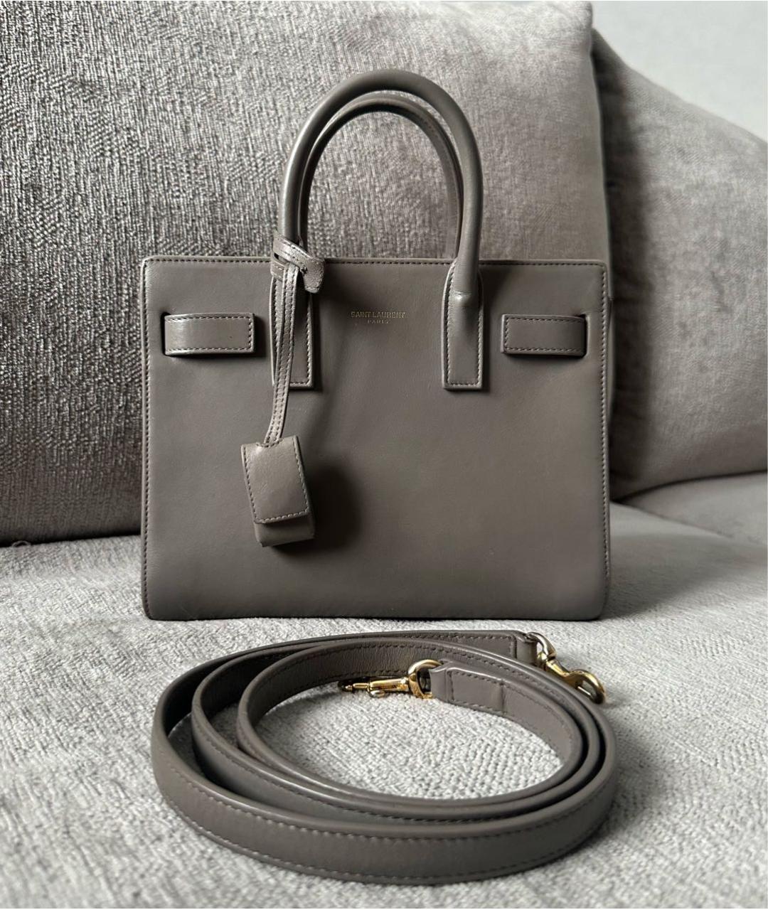 SAINT LAURENT Кожаная сумка с короткими ручками, фото 2