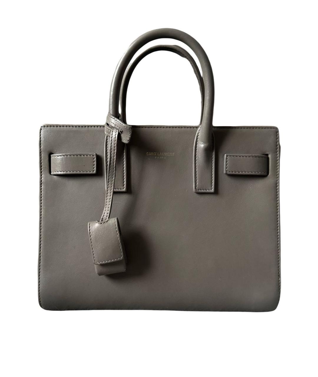 SAINT LAURENT Кожаная сумка с короткими ручками, фото 9