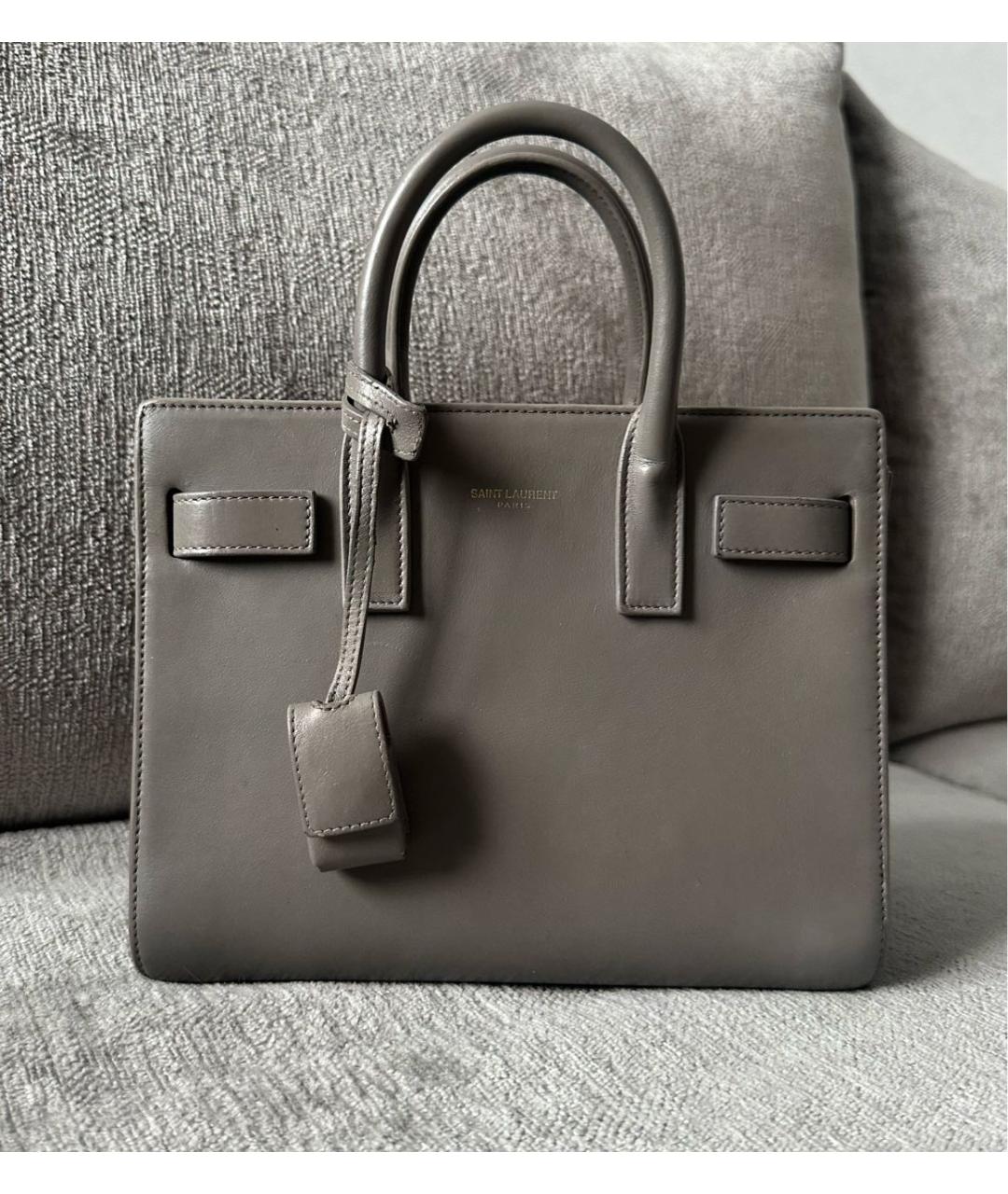 SAINT LAURENT Кожаная сумка с короткими ручками, фото 3