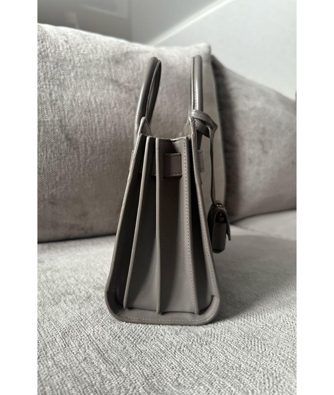 SAINT LAURENT Кожаная сумка с короткими ручками, фото 6