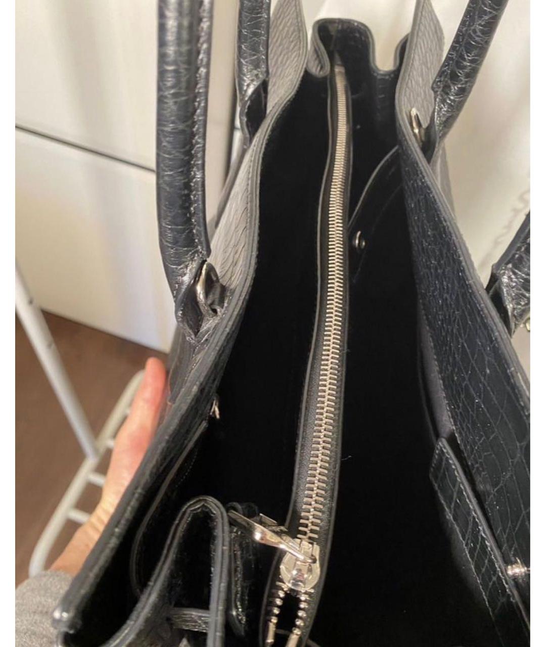 MAX MARA Черная кожаная сумка тоут, фото 4