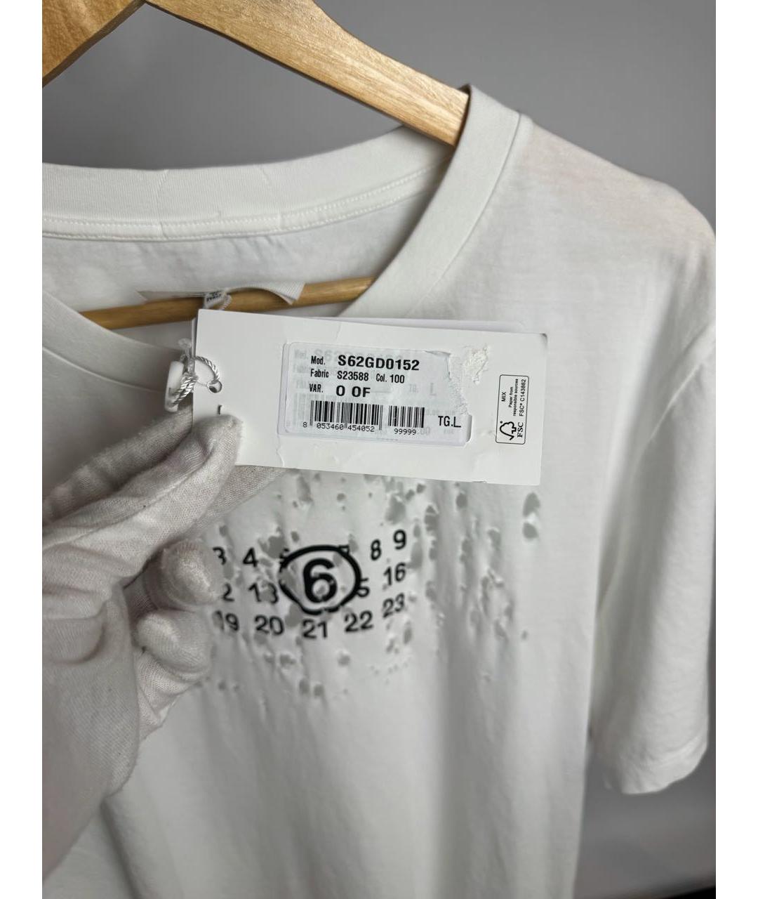 MM6 MAISON MARGIELA Белая хлопковая футболка, фото 2