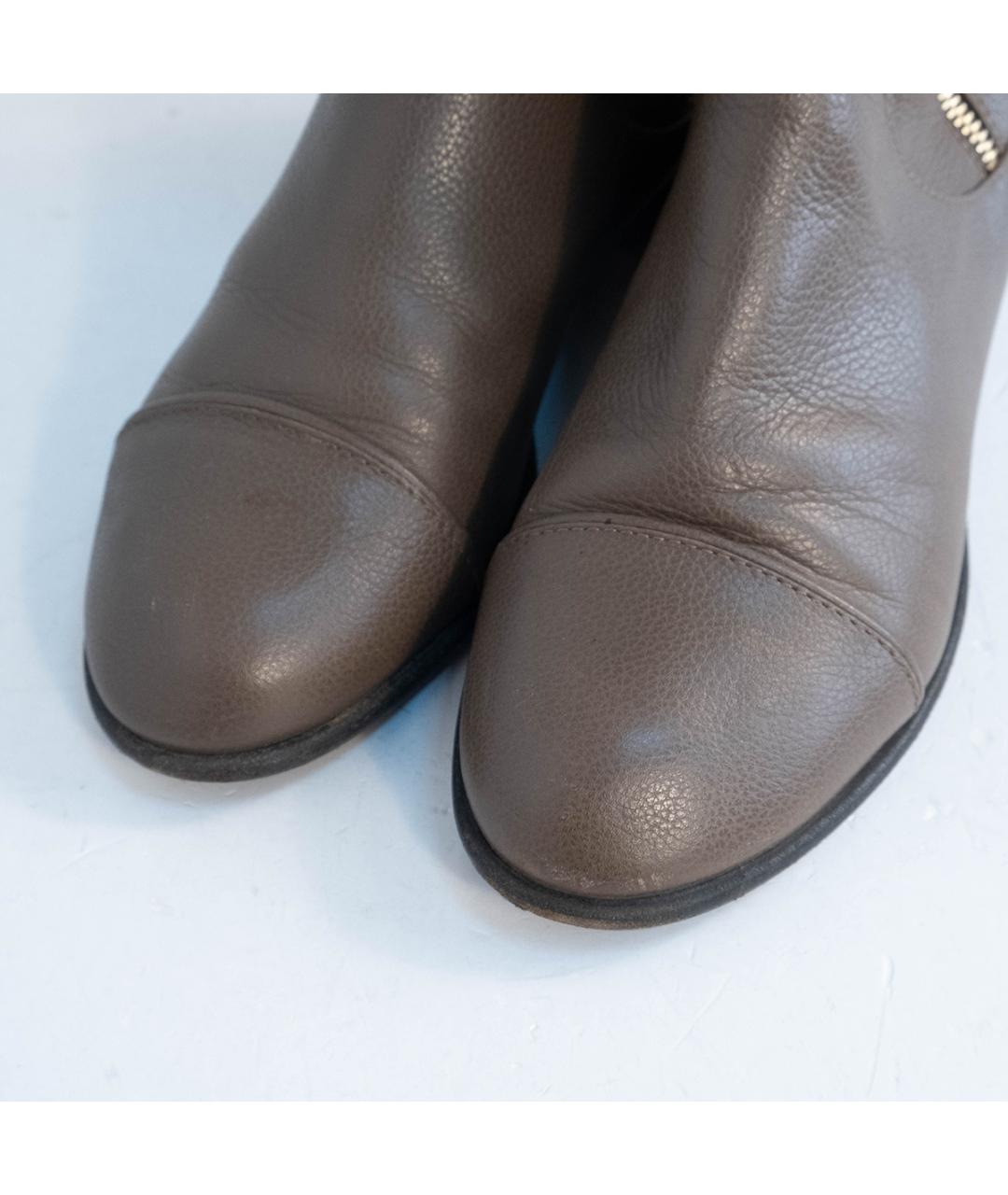 LOUIS VUITTON Коричневые кожаные сапоги, фото 3