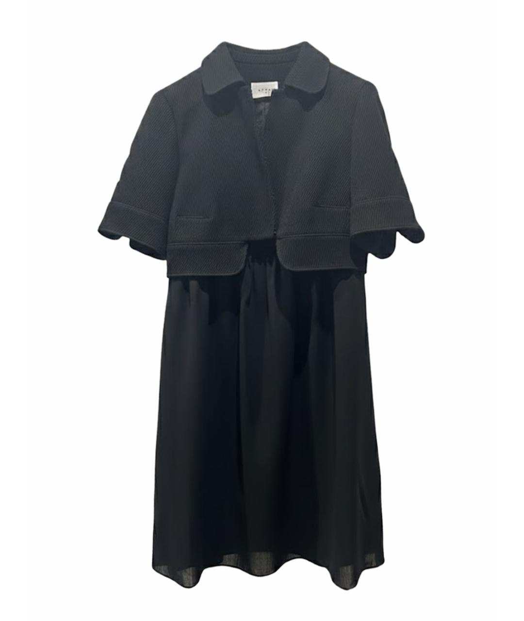 AKRIS Черное шерстяное коктейльное платье, фото 1