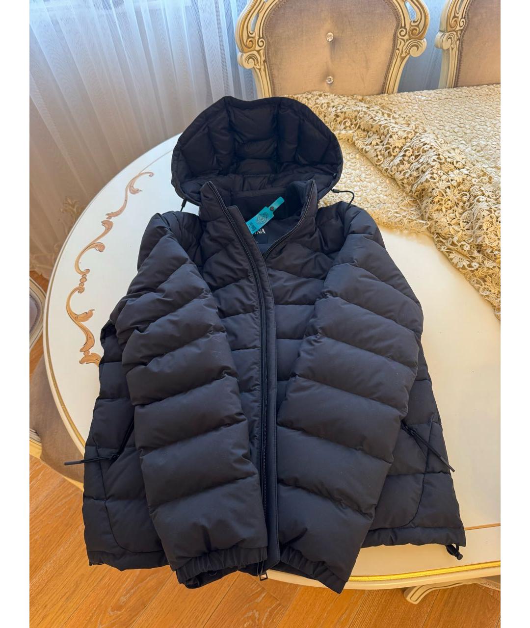 ZZEGNA Черный полиэстеровый пуховик, фото 5